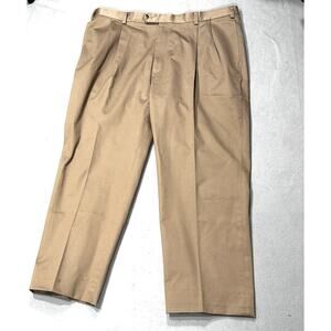 Joseph A. Banks Traveler's Collection Men's 44 X 28 Pleated Cotton Khakis Pants